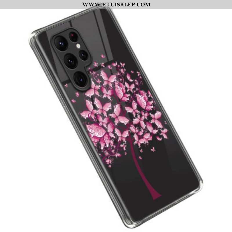 Futerały do Samsung Galaxy S23 Ultra 5G Różowe Drzewo